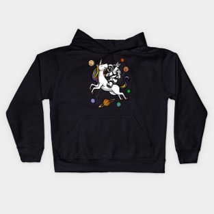 Space Astronaut Riding Unicorn Kids Hoodie